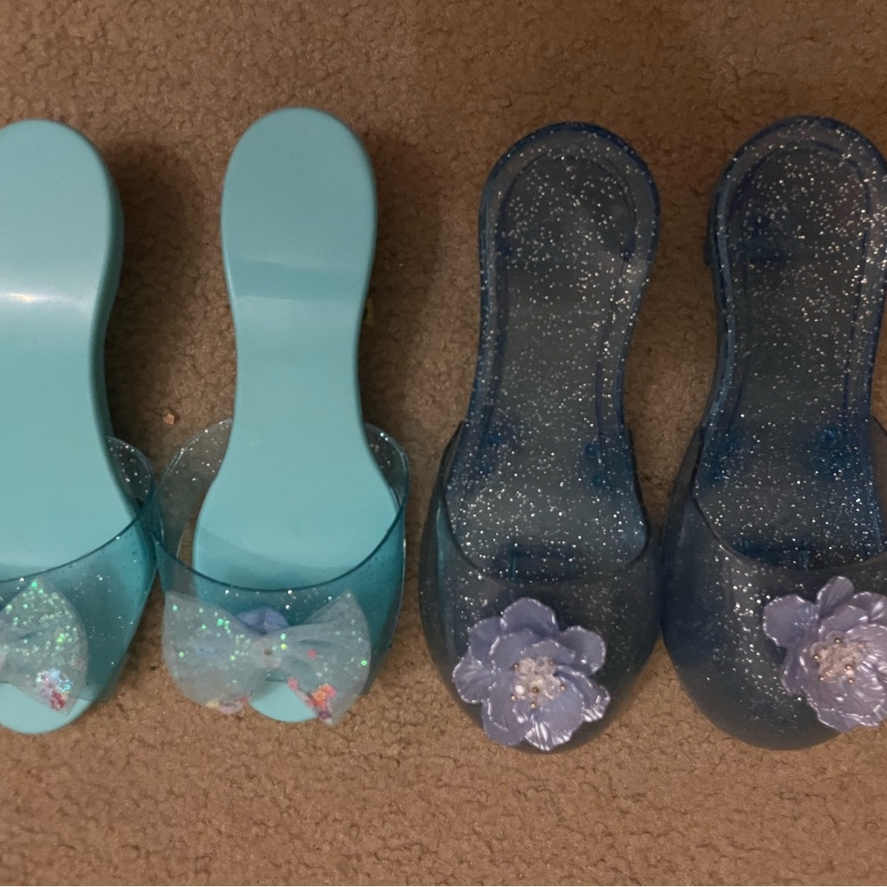 Sparkly Blue and Teal Kids Dress Shoes